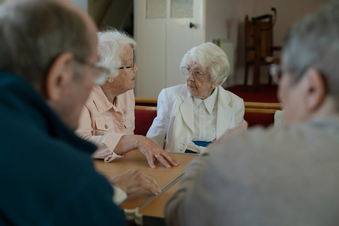 elderly person telling story